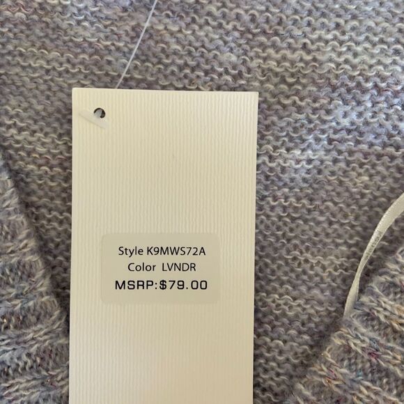 Kensie Lavender Metallic Faux Wrap Sweater - Picture 11 of 11